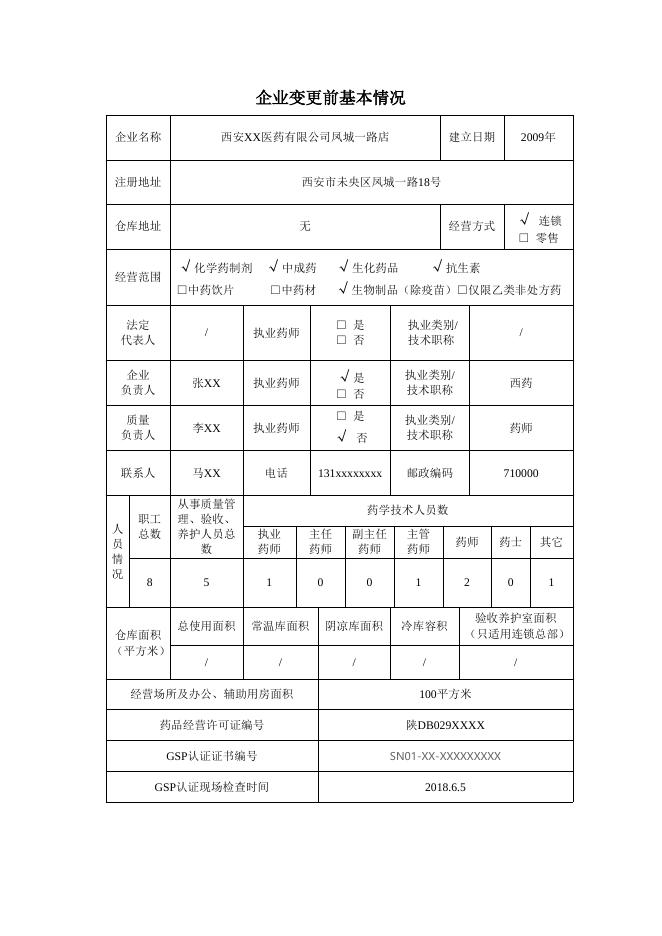 5-4《药品经营许可证》变更申请表 - （登记事项示范文本）.doc