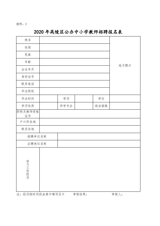 2020年高陵区公办中小学招聘岗位专业要求.doc