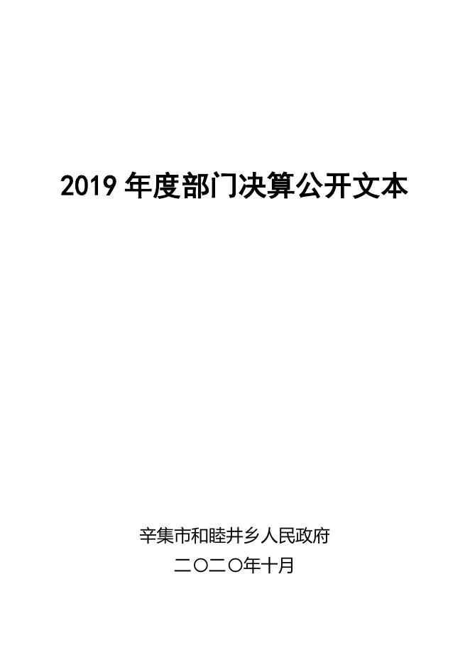 2019年度辛集市和睦井乡人民政府部门决算公开.pdf