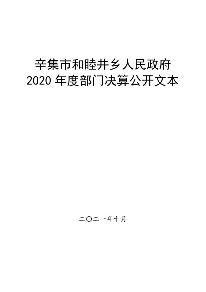 辛集市和睦井乡人民政府2020年度部门决算公开.pdf