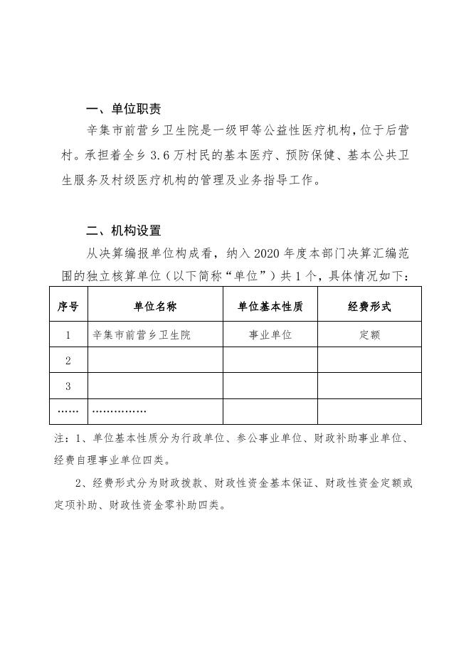 辛集市前营乡卫生院2020年度单位决算公开.pdf