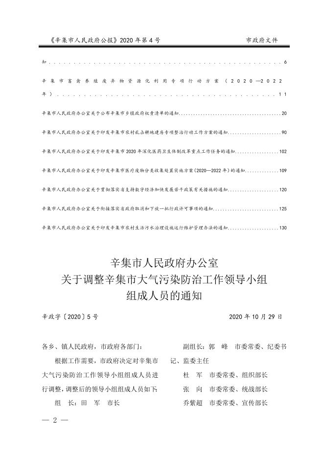 2020年第4号辛集市人民政府公报.docx