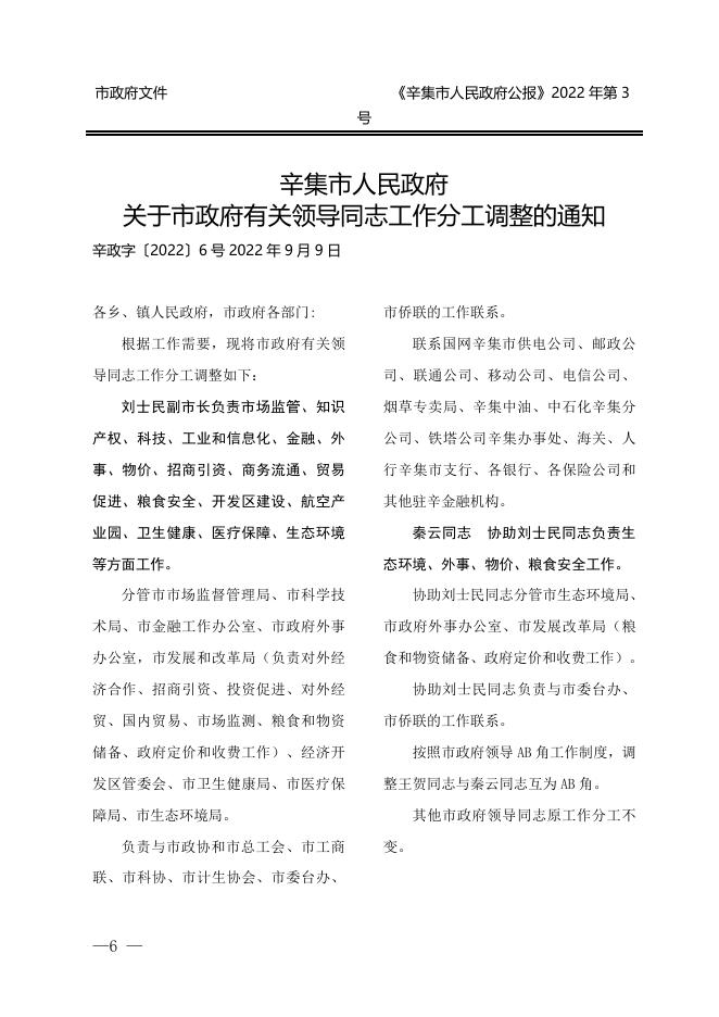 2022年第3号辛集市人民政府公报.docx