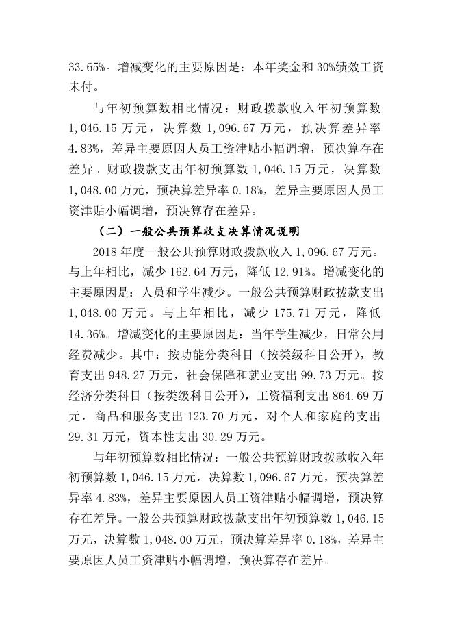 2018年度乌鲁木齐县托里中学部门决算公开说明.docx