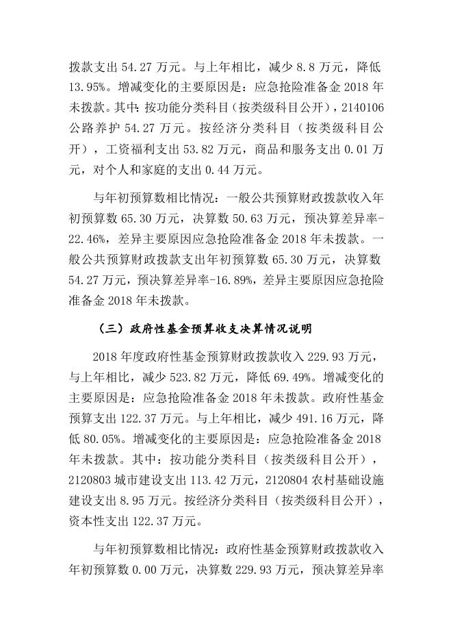 2018年度新疆乌鲁木齐县农村公路养护队部门决算公开说明.docx