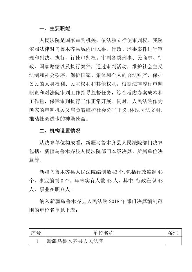 2018年度新疆乌鲁木齐县人民法院部门决算公开说明.docx