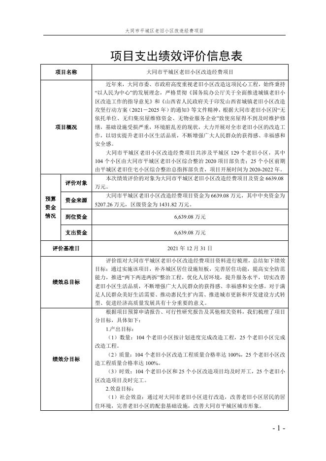 大同市老旧小区改造经费项目绩效评价报告（山西审合佳会计师事务所（普通合伙））．pdf.pdf