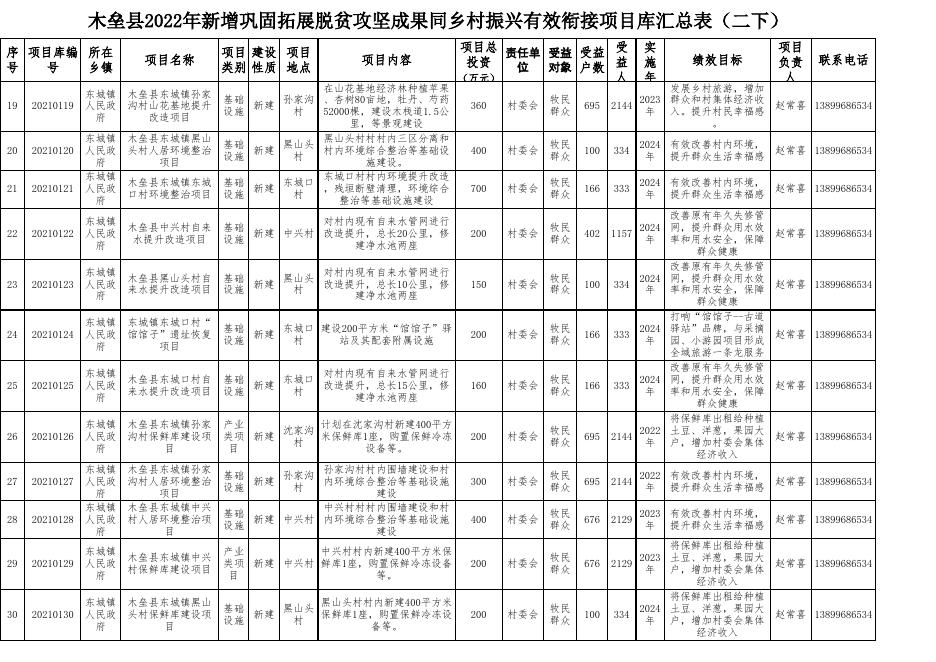 木垒县2022年新增巩固拓展脱贫攻坚成果同乡村振兴有效衔接项目库汇总表.xlsx