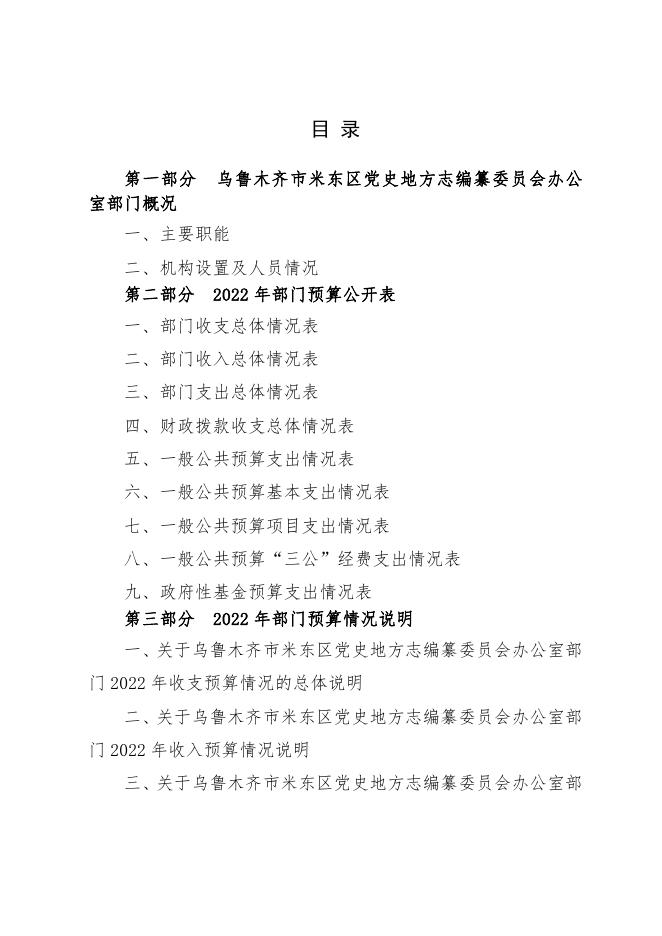 乌鲁木齐市米东区党史地方志编纂委员会办公室2022年预算公开.pdf