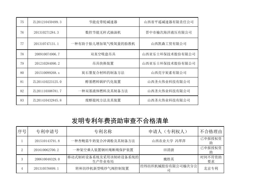 发明专利年费资助审查清单.xlsx