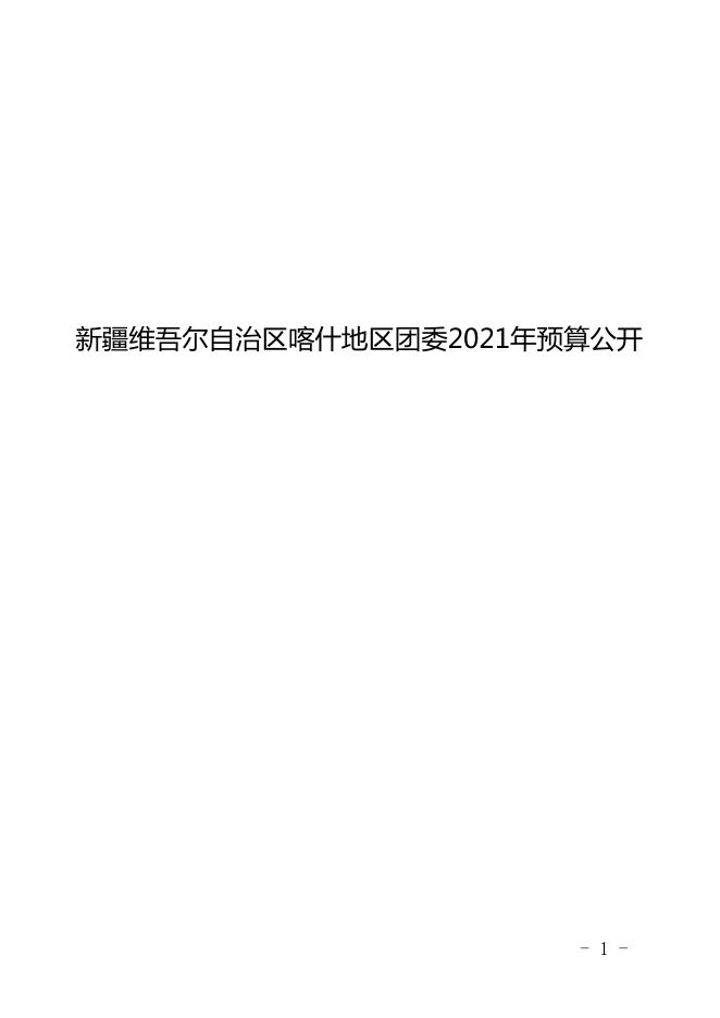 新疆维吾尔自治区喀什地区团委2021年预算报告.pdf