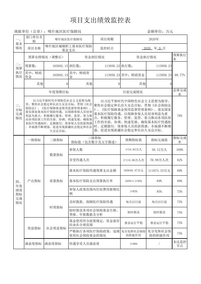 喀什地区2020年社会保险基金支出项目绩效监控(9月).pdf