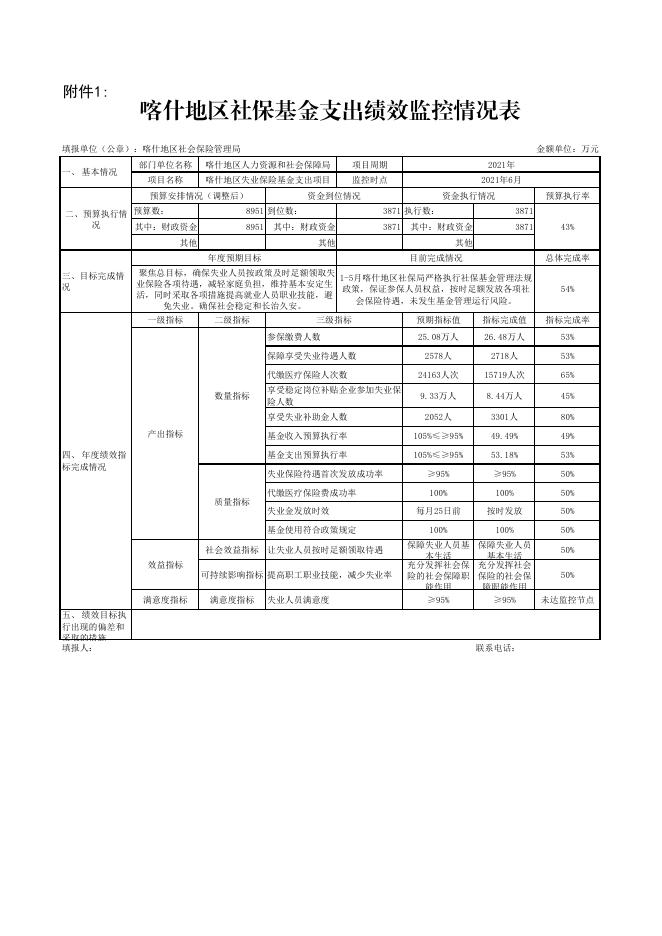 喀什地区2021年社会保险基金支出项目绩效监控（6月）.pdf