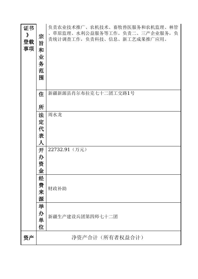 12990432MB1569848C-新疆生产建设兵团第四师七十二团-新疆生产建设兵团第四师七十二团农业发展服务中心.doc