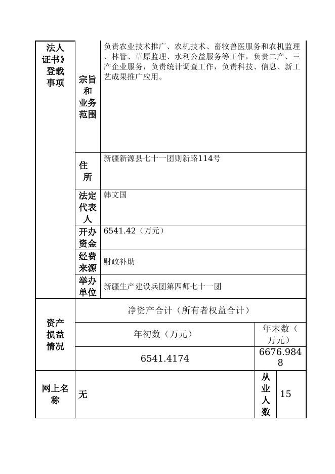 12990431MB1884282G-新疆生产建设兵团第四师七十一团-新疆生产建设兵团第四师七十一团农业发展服务中心.doc