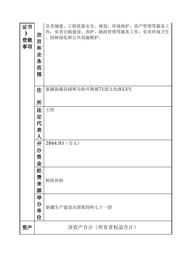 12990431MB1884207P-新疆生产建设兵团第四师七十一团-新疆生产建设兵团第四师七十一团城镇管理服务中心（新疆生产建设兵团第四师七十一团环境保护工作站）.doc