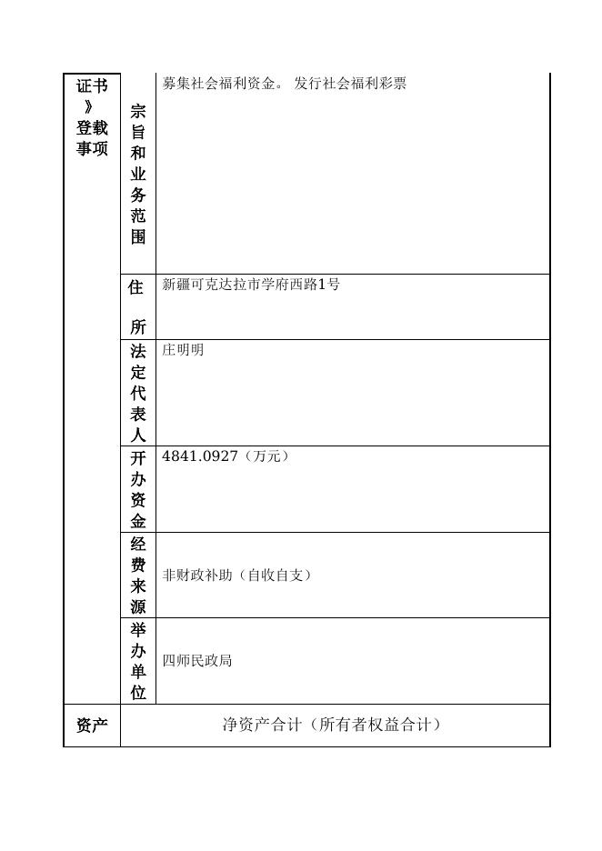 129904004584667509-四师民政局-新疆生产建设兵团第四师社会福利有奖募捐委员会办公室.doc