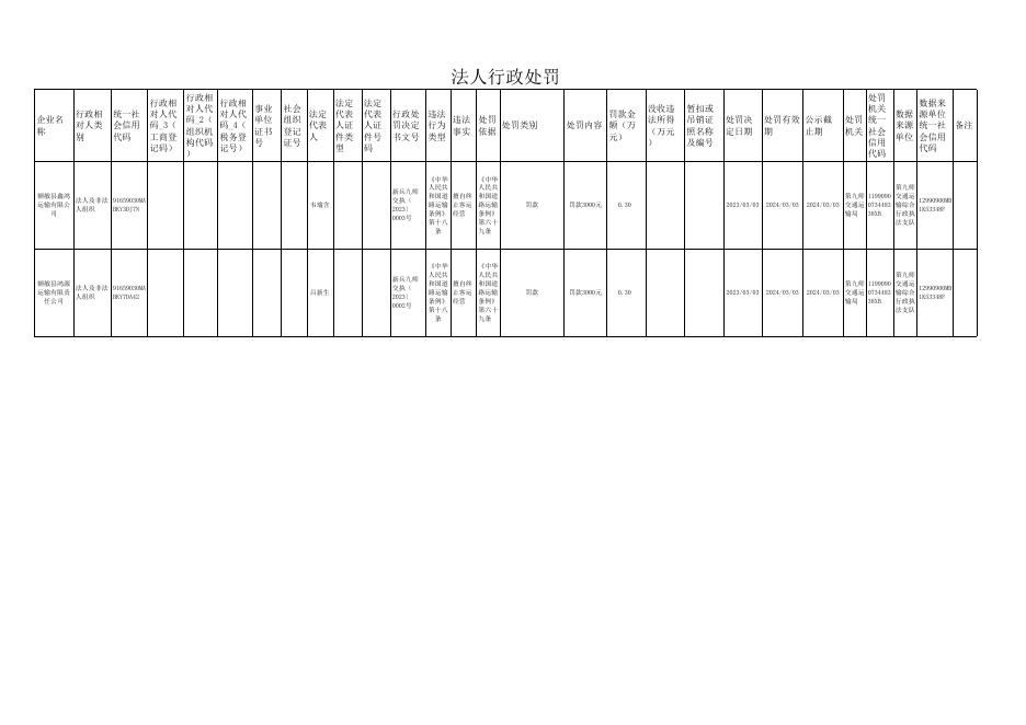 第九师交通运输局-法人行政处罚2023.03.17.xlsx