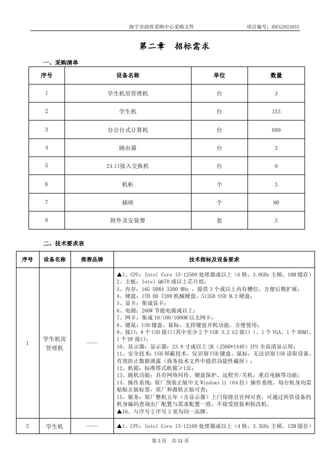 HNCG2023033海宁市教育局部分学校计算机及配套设备（公开）.doc