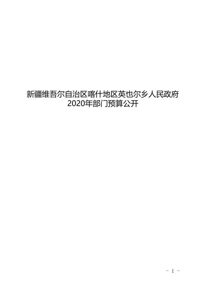 新疆维吾尔自治区喀什地区英吉沙县英也尔乡人民政府2020年预算报告.pdf