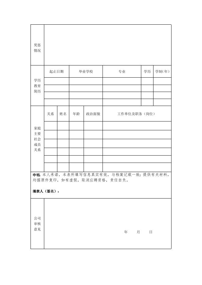 银皓化工应聘报名表.docx