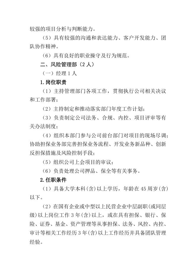 第四师可克达拉市政府性融资担保有限公司招聘岗位及条件.docx