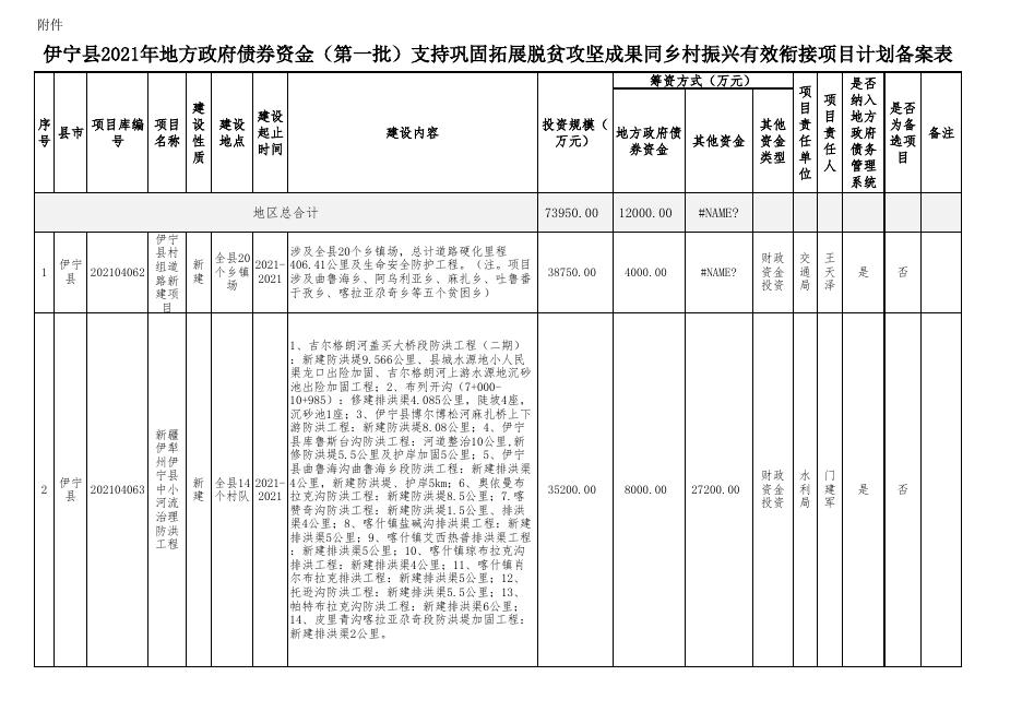 伊宁县2021年地方政府债券项目计划备案表.xlsx