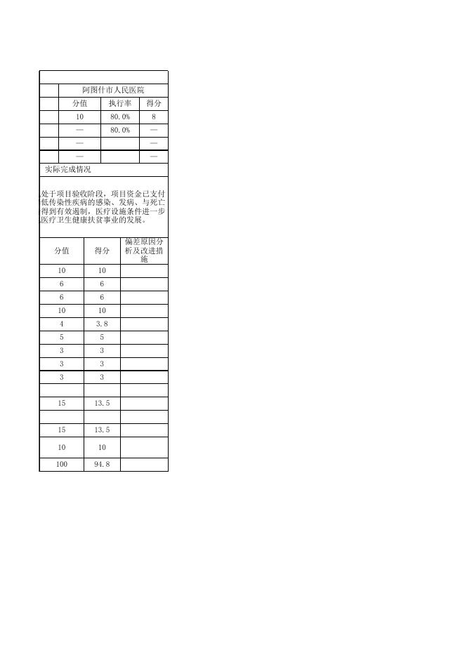 阿图什市人民医院2020年度项目支出自评表.xlsx