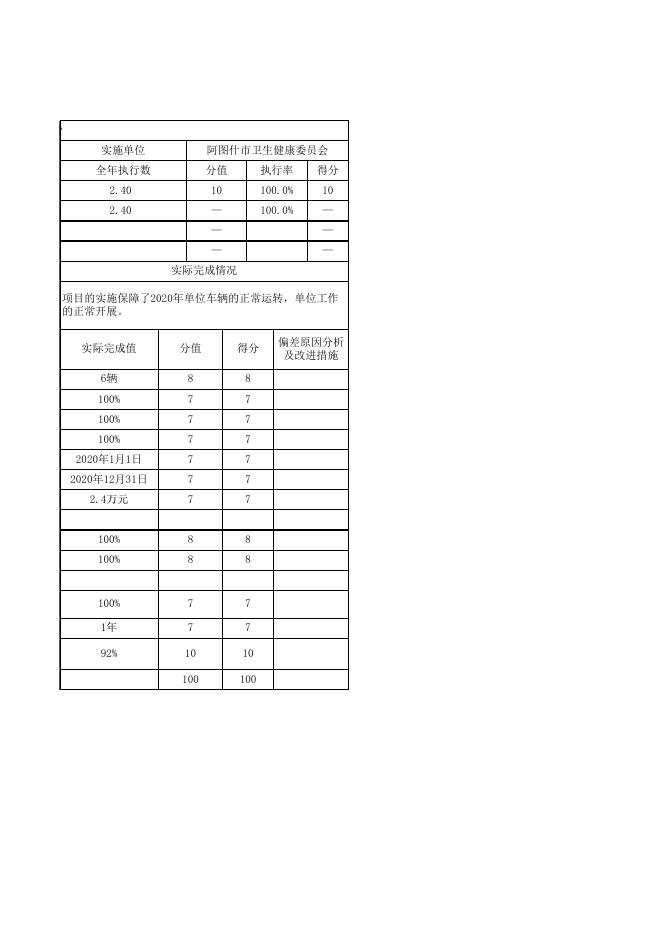 附件：阿图什市卫生健康委员会2020年度项目支出绩效自评表.xlsx.xlsx