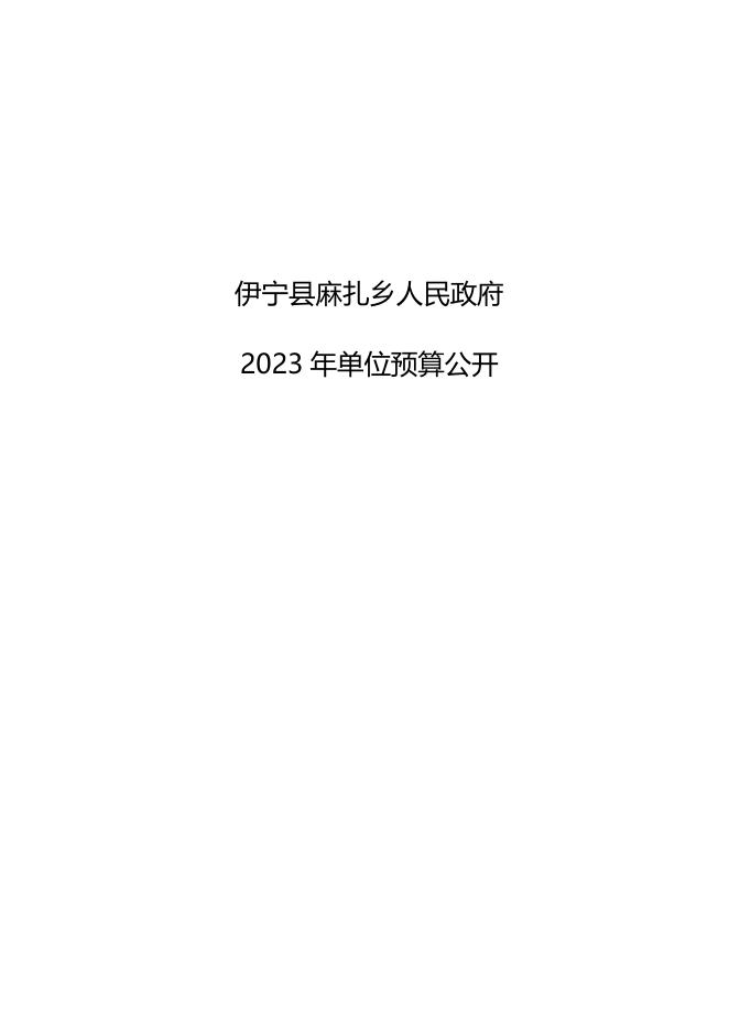 伊宁县麻扎乡人民政府2023年部门预算公开.docx