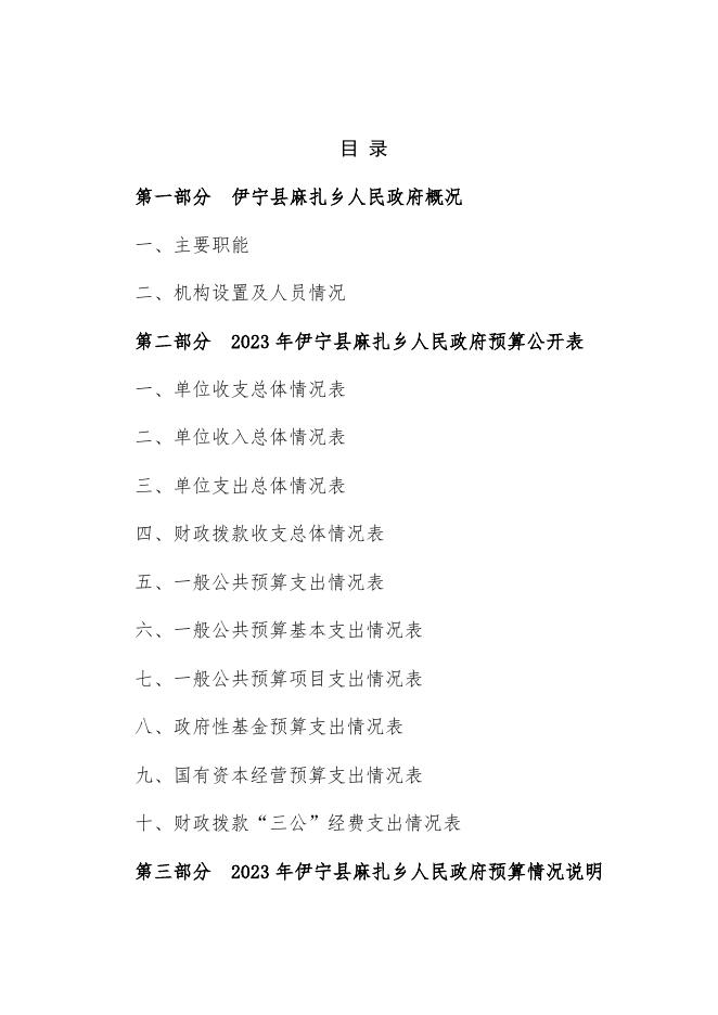 伊宁县麻扎乡人民政府2023年部门预算公开.docx