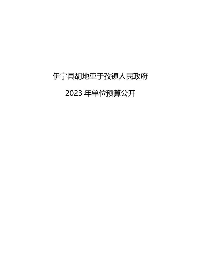 伊宁县胡地亚于孜镇人民政府2023年部门预算公开.docx