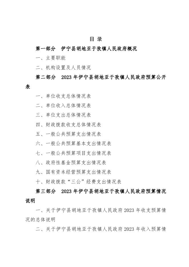 伊宁县胡地亚于孜镇人民政府2023年部门预算公开.docx