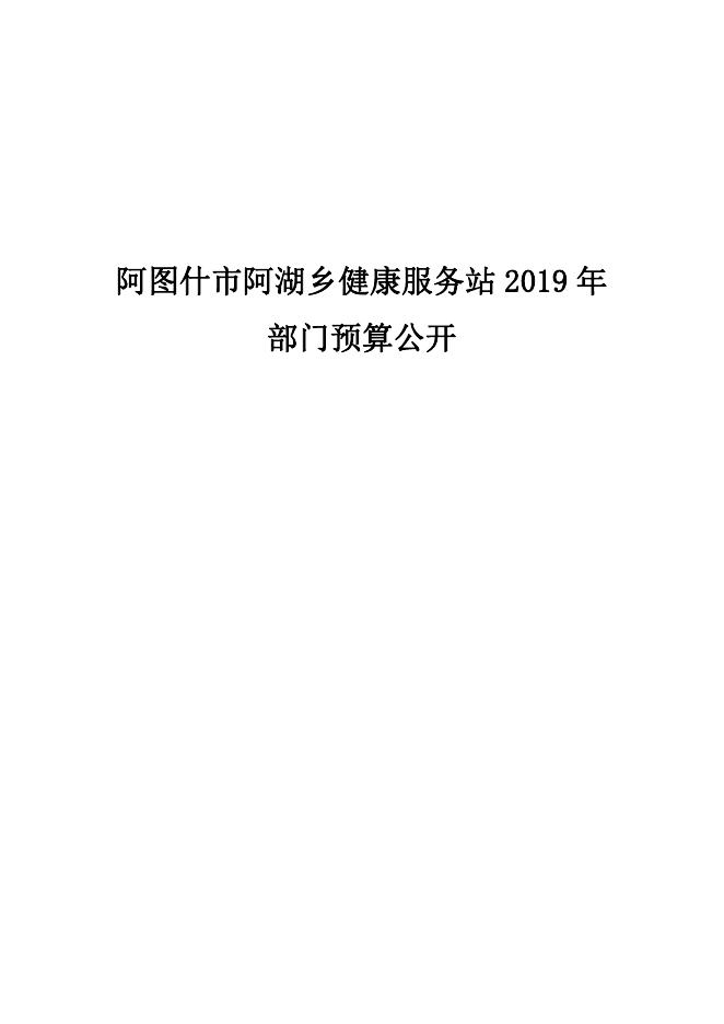 阿图什市阿湖乡健康服务站2019年度部门预算公开说明.pdf