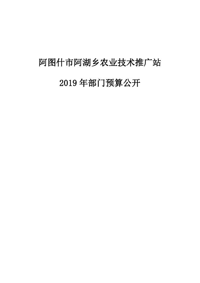 阿图什市阿湖乡农业技术推广站2019年度部门预算公开说明.pdf