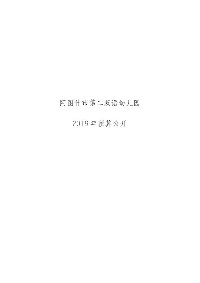 阿图什市第二双语幼儿园2019年预算公开.docx