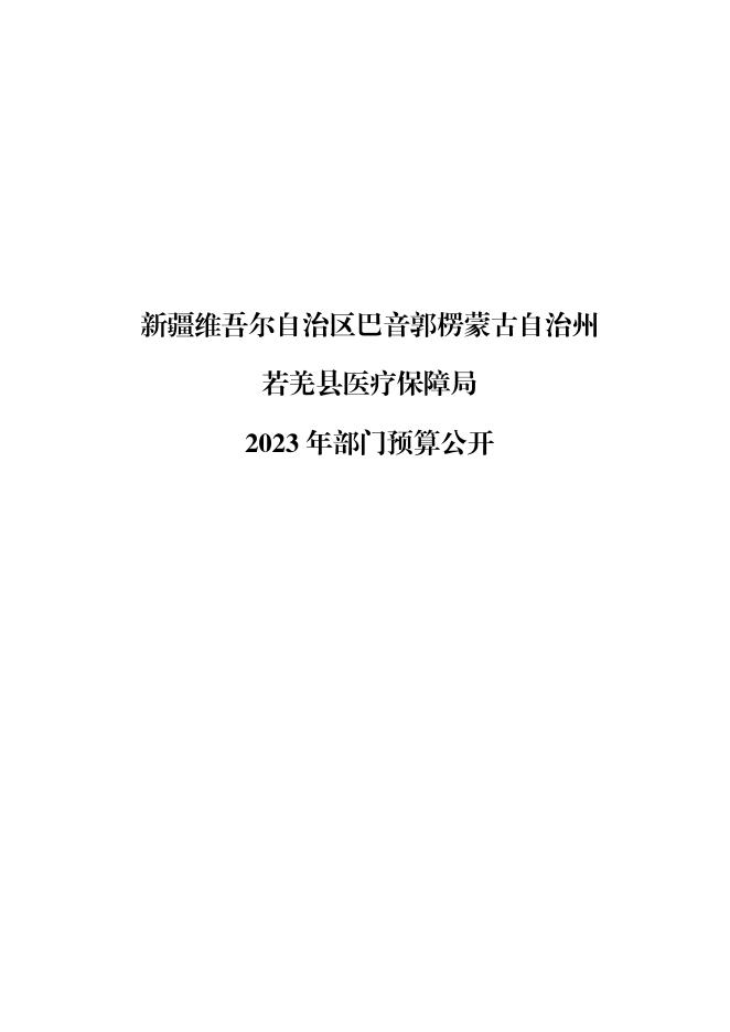 473002-若羌县医疗保障局2023年部门预算公开.pdf