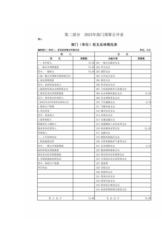 442002-若羌县供销合作联合社2023年部门预算公开.pdf