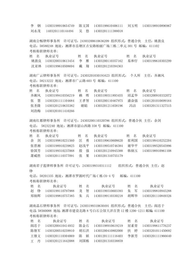 湘潭市2013年度律师事务所、律师考核结果公示.doc