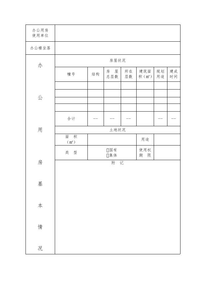 附件2：克州党政机关办公用房权属登记备案表.docx