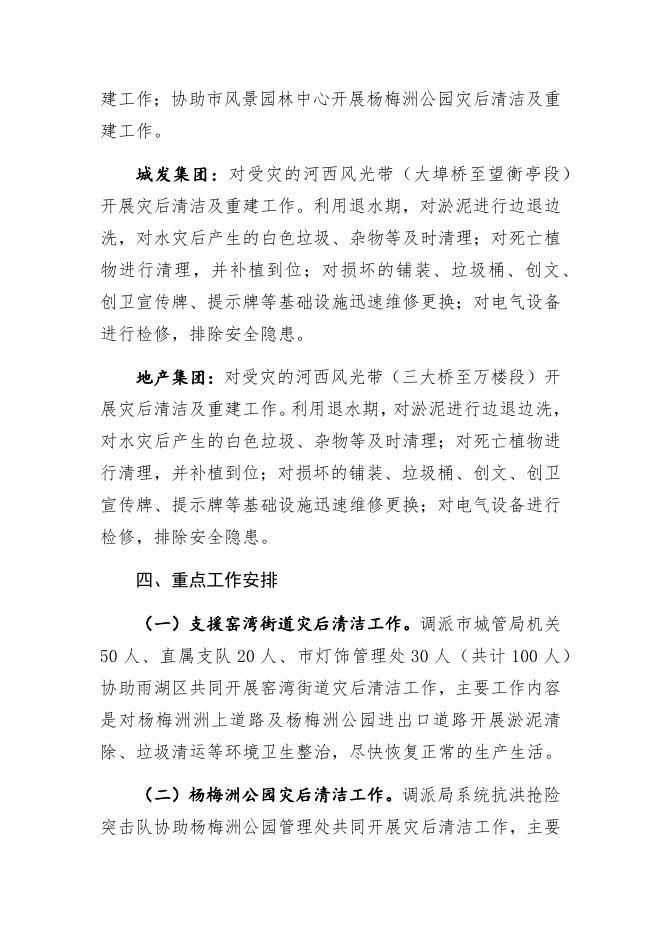 市城管委办公室洪灾后清洁及重建工作方案.docx