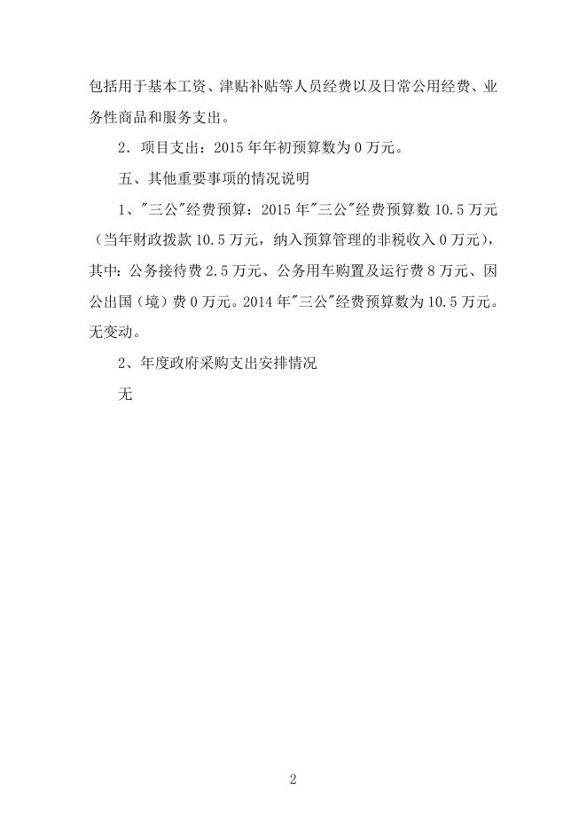 2015年行业办预算和“三公经费”预算公开.doc