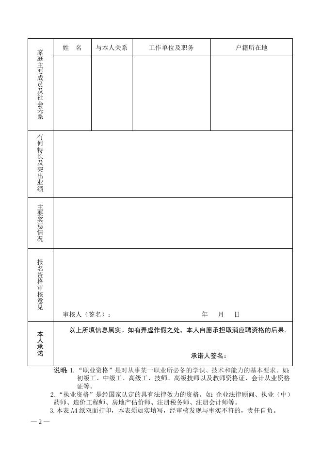 附件2：珠海市事业单位公开招聘人员报名表.doc