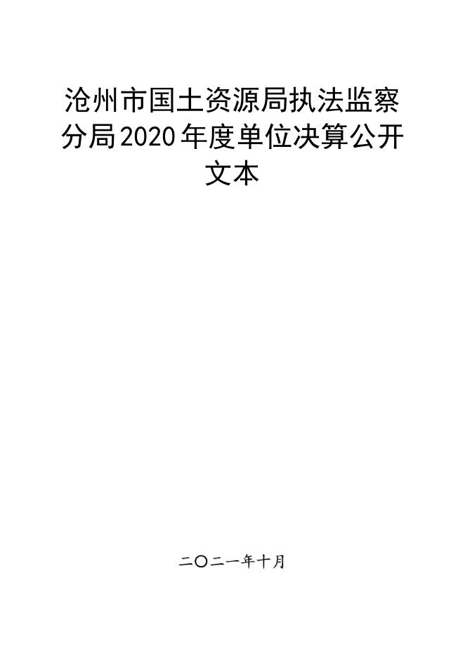 沧州市国土资源局执法监察分局2020年决算公开.pdf