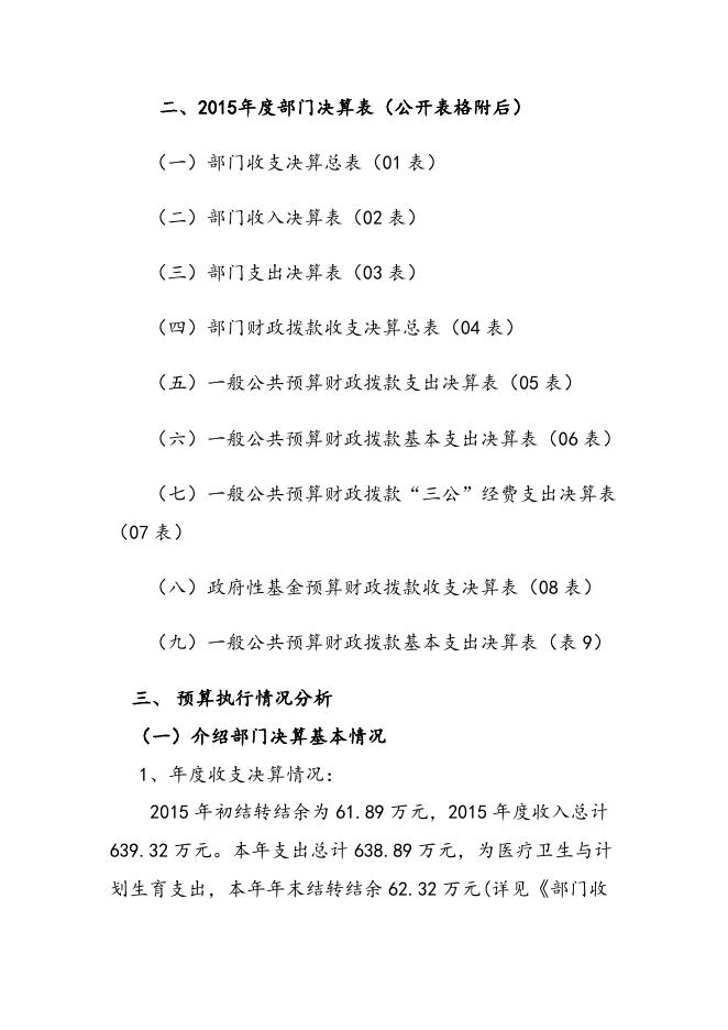 湘潭市卫生监督所2015年部门决算及“三公”经费决算公示.doc