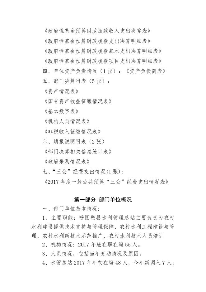 3呼图壁县水利管理总站2017年度部门决算公开说明.doc