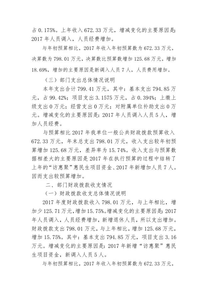 3呼图壁县水利管理总站2017年度部门决算公开说明.doc