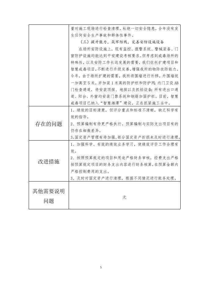 湘潭市强制隔离戒毒所部门整体支出绩效评价报告.docx