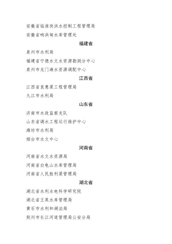 第九届全国水利文明单位名单.doc