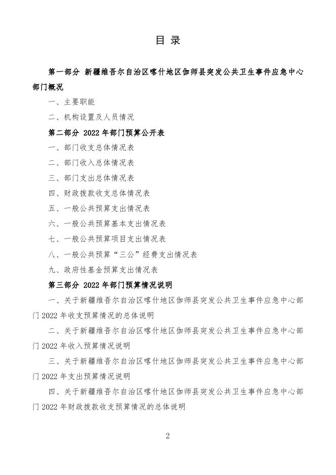 2022年度新疆维吾尔自治区喀什地区伽师县突发公共卫生事件应急中心预算公开.pdf